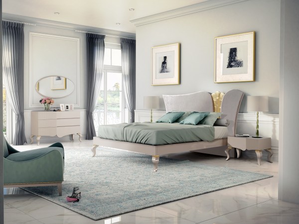 Quarto de Casal com tons azuis